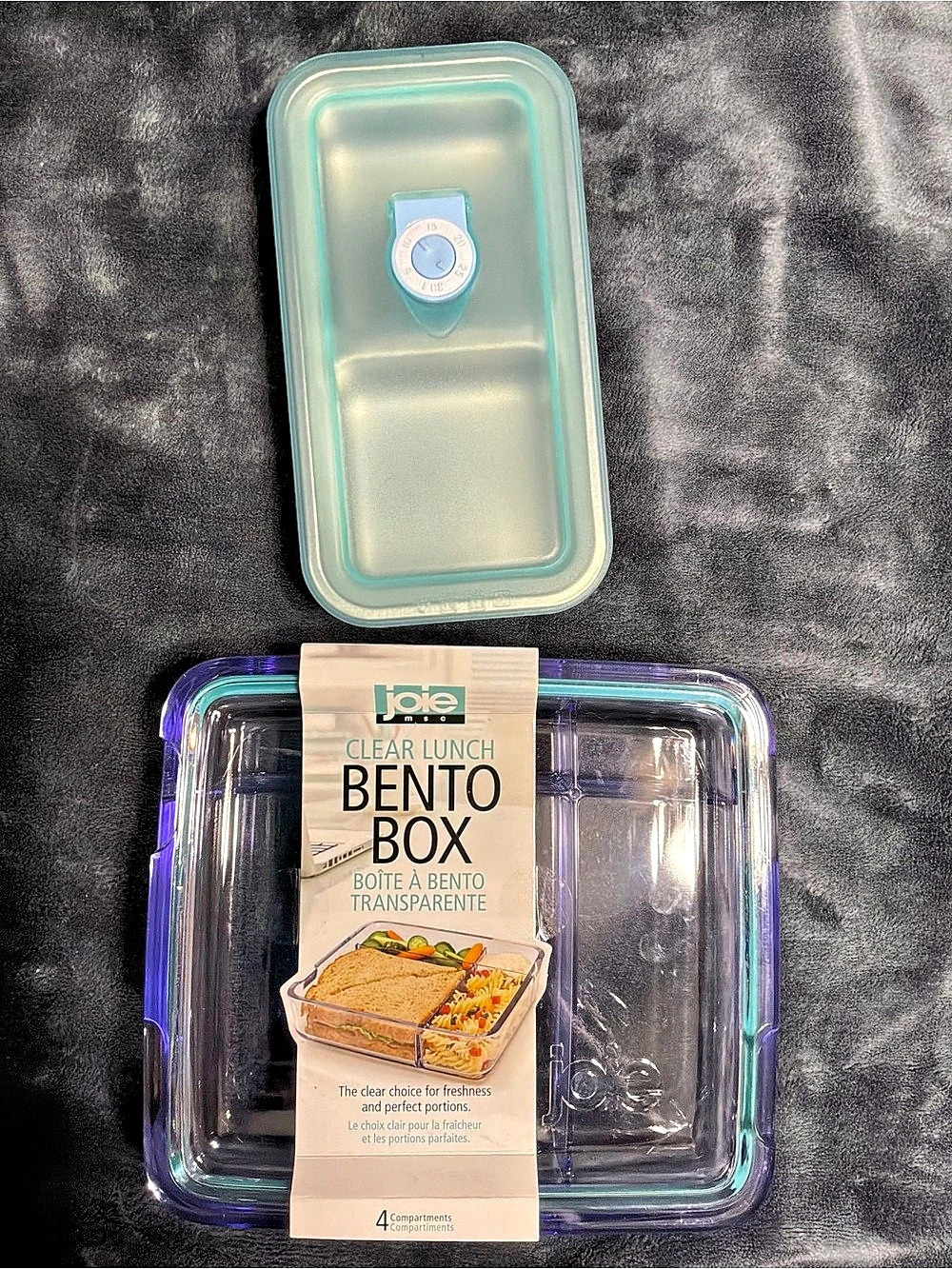 Joie Clear Lunch Bento Box 4-Compartment Set & Snack Box